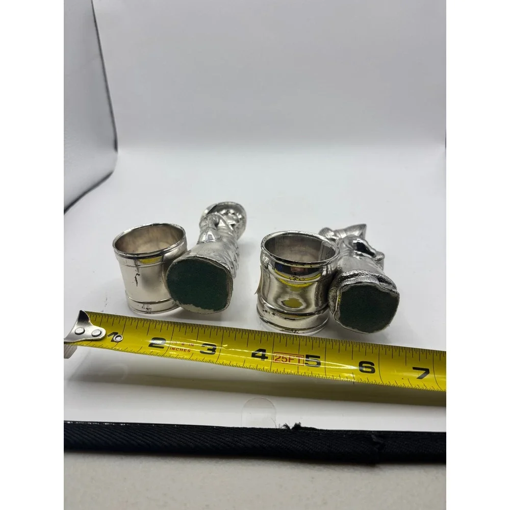 Vintage Napkin Rings Silver Boy and Girl Victorian Figures Set of 2